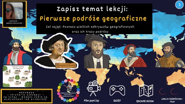 Pierwsze podróże geograficzne - część I - lekcja multimedialna