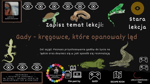 Nowa LM. 7.Gady - kręgowce, które opanowały ląd - lekcj amultimedialna