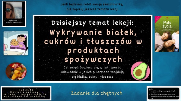3. Wykrywanie białek, cukrów i tłuszczów w produktach spożywczych