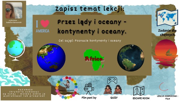 Przez Lądy I Oceany Klasa 5 Sprawdzian II. Przez lądy i oceany - część II-kontynenty - lekcja multimedialna