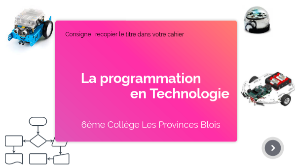 La programmation 6ème | Genially