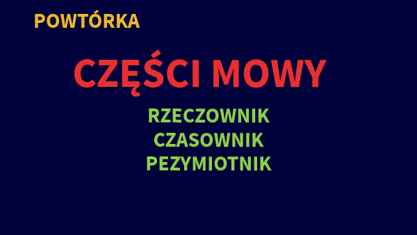CZĘŚCI MOWY KLASA 2