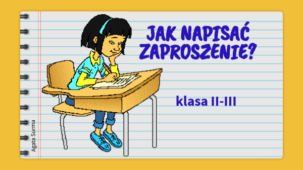 Zaproszenie klasa II-III