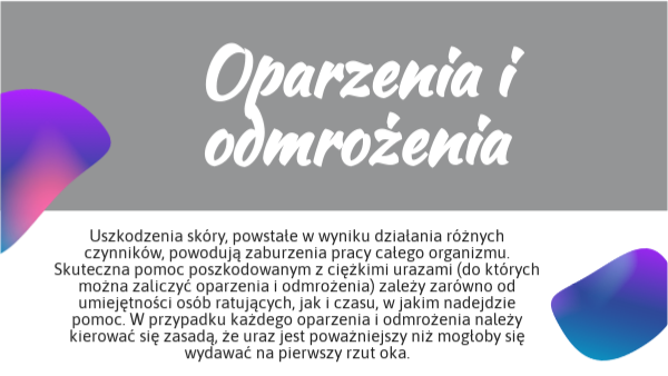Oparzenia i odmrożenia