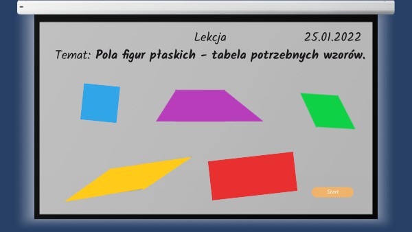 Pola figur płaskich - tabela kl. 6b 25.01.2022