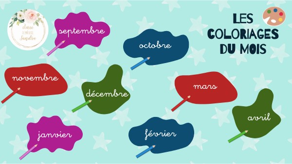 Les coloriages du mois
