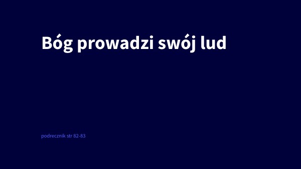 kl4, Bóg prowadzi swój lud | Genially