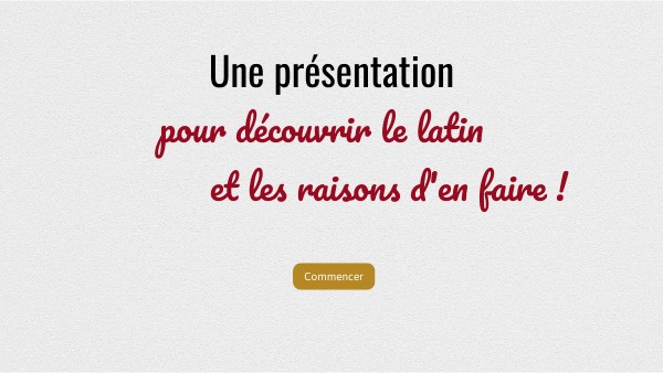 Page De Présentation Latin Présentation du latin - E. BAUER | Genially