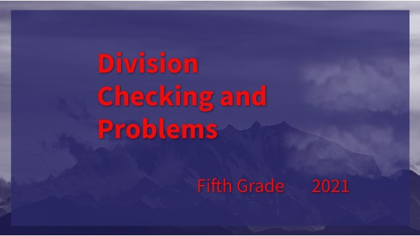 Division Checking and problems