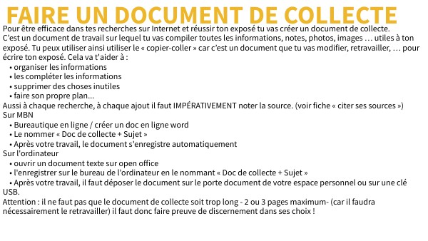 Doc de collecte | Genially