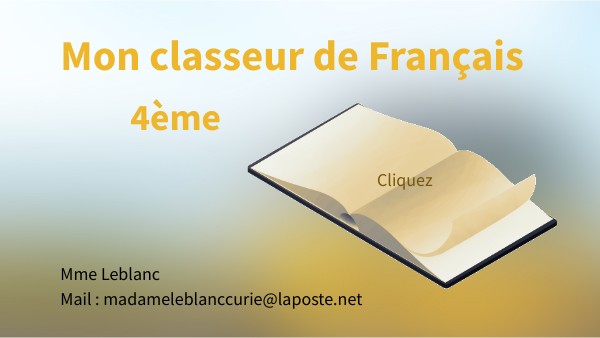 Page De Garde Classeur Français 4ème view.genially.com