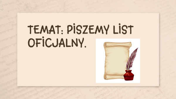 Jak Napisać List Oficjalny Klasa 5 list oficjalny 6a