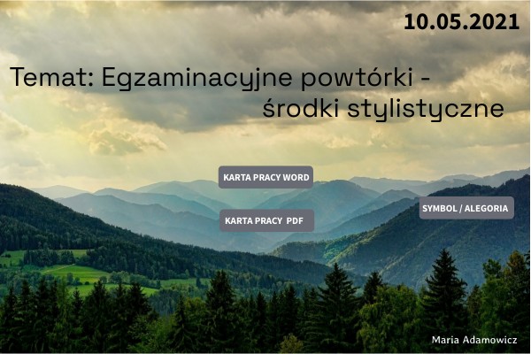 Sprawdzian 1 Gimnazjum środki Stylistyczne środki_stylistyczne | Genially