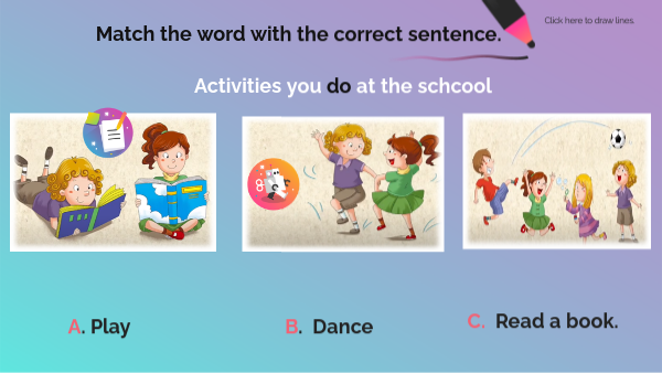 Activities at the school. | Genially