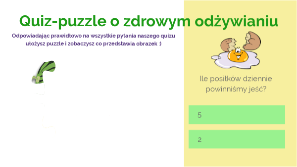 Quiz-puzzle o zdrowym odżywianiu | Genially