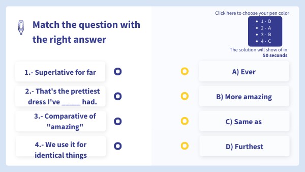 Match: Comparative & Superlatives | Genially