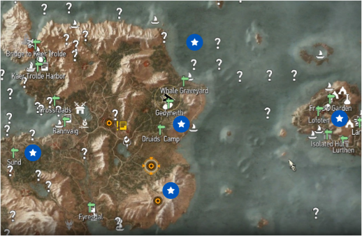 Witcher 3 Orte Der Macht Skellige Witcher 3 Skellige Map 2