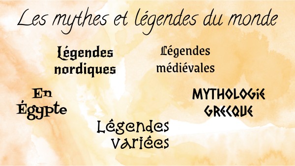 Quelle histoire ! Mythes et légendes | Genially