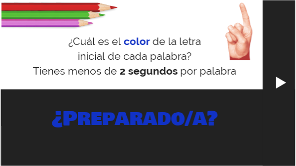 ¿De qué color es la letra inicial de cada palabra? | Genially