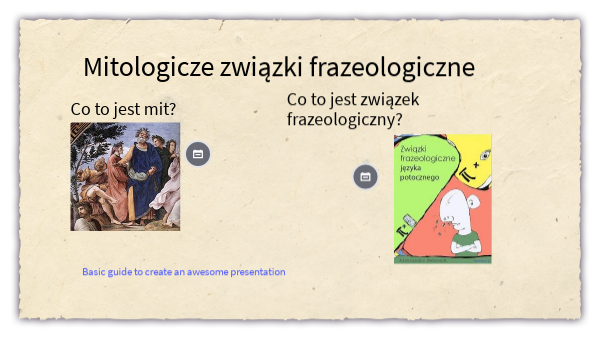 Związki Frazeologiczne Z Mitologii Greckiej Mitologiczne związki frazeologiczne | Genially