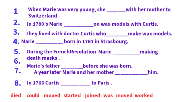 Madame Tussaud, Headway A1, post reading activity | Genially