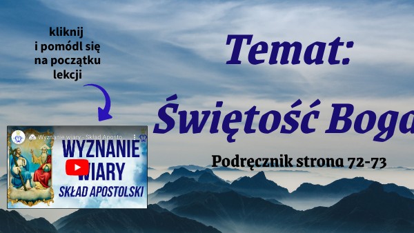 Świętość Boga klasa 4 | Genially
