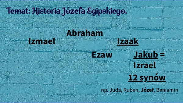 Historia Józefa Egipskiego. | Genially