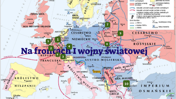 Na frontach I wojny światowej | Genially
