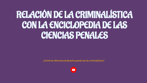RELACIÓN DE LA CRIMINALÍSTICA CON LAS CIENCIAS PENALES | Genially