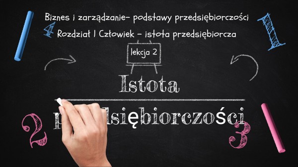 Istota przedsiębiorczości - lekcja 2