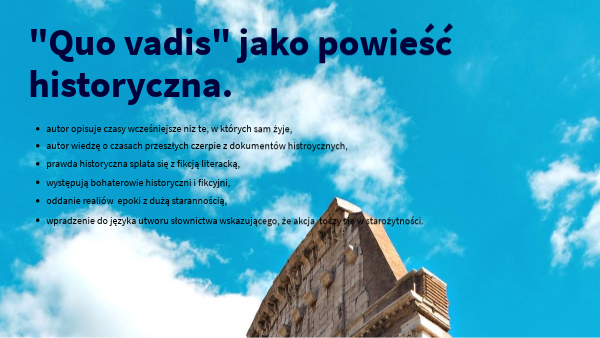 "Quo vadis" podsumowanie | Genially