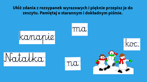 Ułoż Zdania Rozsypanka Wyrazowa Klasa 1 Rozsypanka wyrazowa Ic