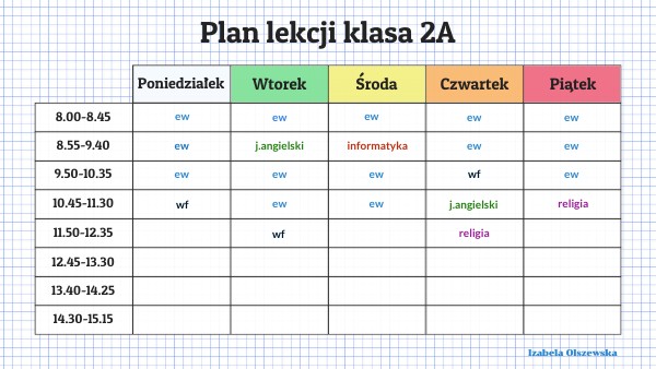 Plan Lekcji 2h Zse Leszno