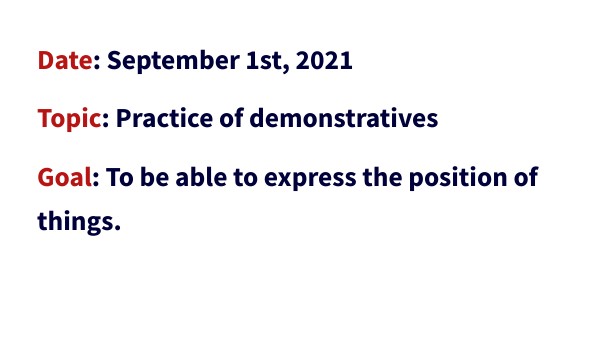 DEMONSTRATIVE EXERCISE