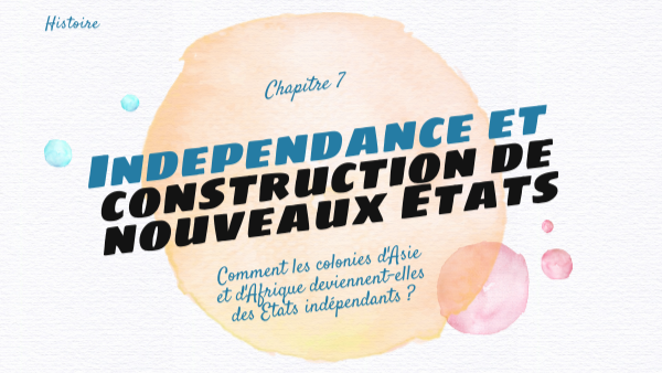CH 7 : Indépendance et construction de nouveaux Etats (2021)