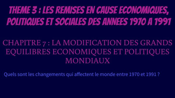 CH7 : La modification des grands équilibres mondiaux | Genially