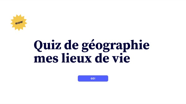 Quiz géo lieux de vie | Genially