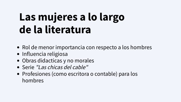 Rol de la mujer en la literatura | Genially