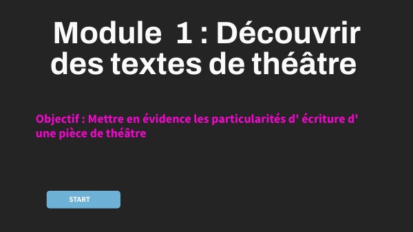 module 1 théâtre | Genially