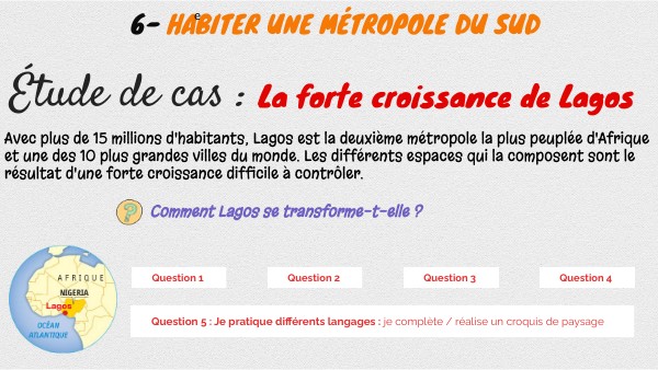 6e - III. Habiter une métropole du Sud : Le développement de Lagos