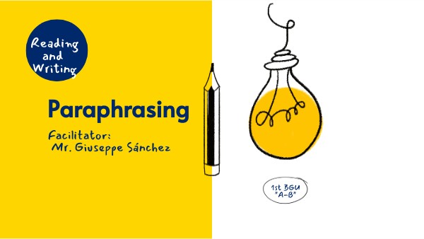 Topic: Paraphrasing | Genially