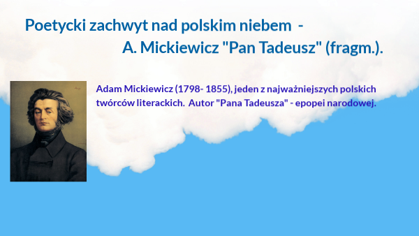 Opis Chmur Pan Tadeusz środki Stylistyczne Opis nieba - "Pan Tadeusz" | Genially