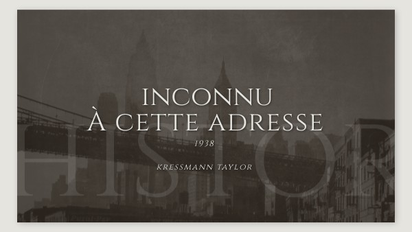 Inconnu à Cette Adresse Questionnaire Corrigé Pdf Inconnu à cette adresse | Genially