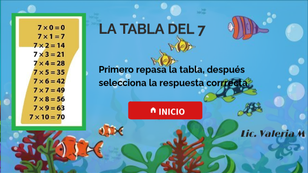 tabla del 7