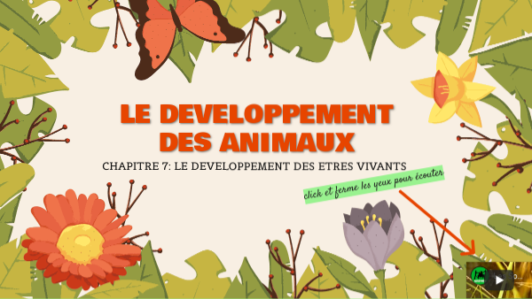 Le développement des animaux SVT 6ème | Genially