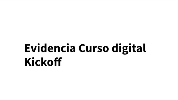 Curso Digital KicKoff