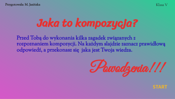 Rodzaje kompozycji w plastyce - kl.5 | Genially