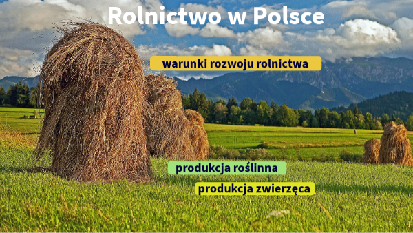 Sprawdzian Z Działu Rolnictwo W Polsce - Rolnictwo w Polsce | Genially