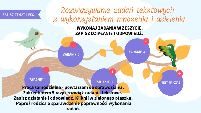 Rozwiązywanie zadań tekstowych z wykorzystaniem mnożenia i dzielenia