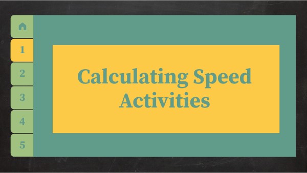 Calculating Speed Activities